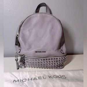 Michael Kors Rhea Lilac Pyramid Studded Backpack
